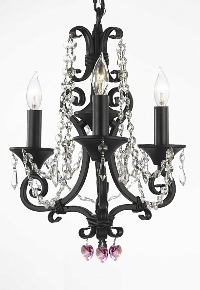 Black Wrought Iron Chandelier With Crystals Black Wrought Iron Chandelier With Crystals
