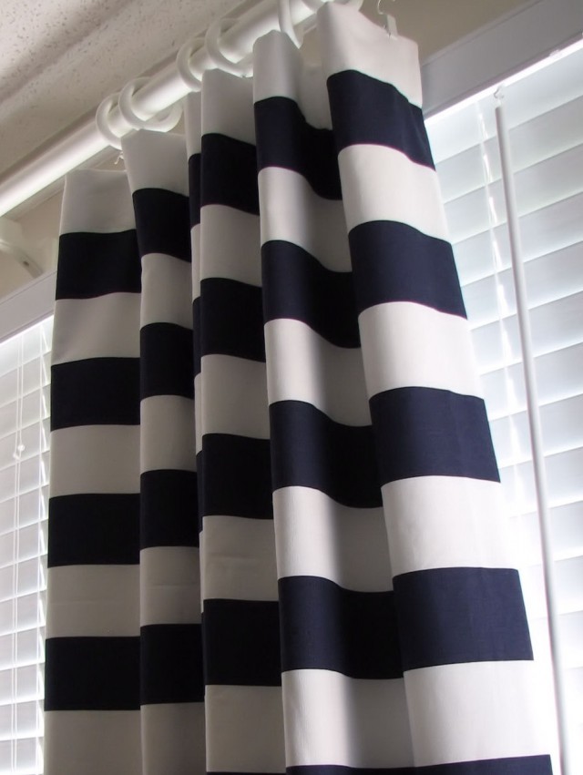 Blue Horizontal Striped Curtains Blue Horizontal Striped Curtains