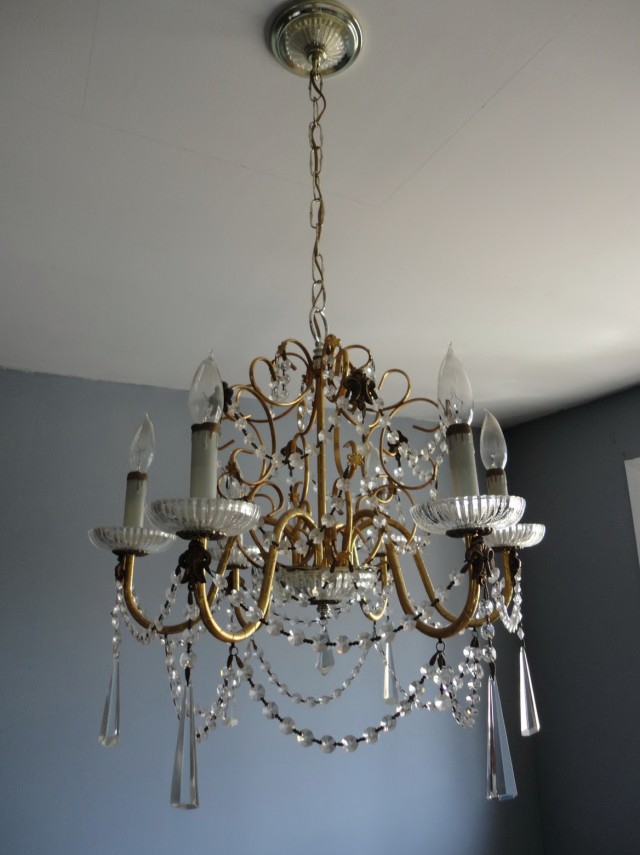 Brass And Glass Chandelier Makeover Brass And Glass Chandelier Makeover