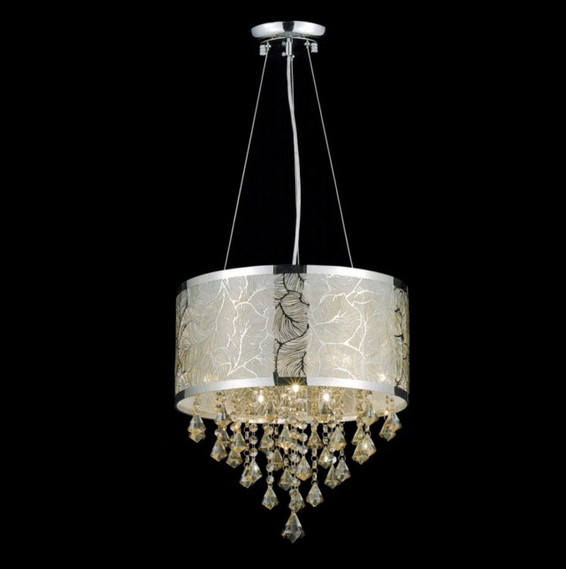 Crystal Chandelier With Drum Shade Crystal Chandelier With Drum Shade