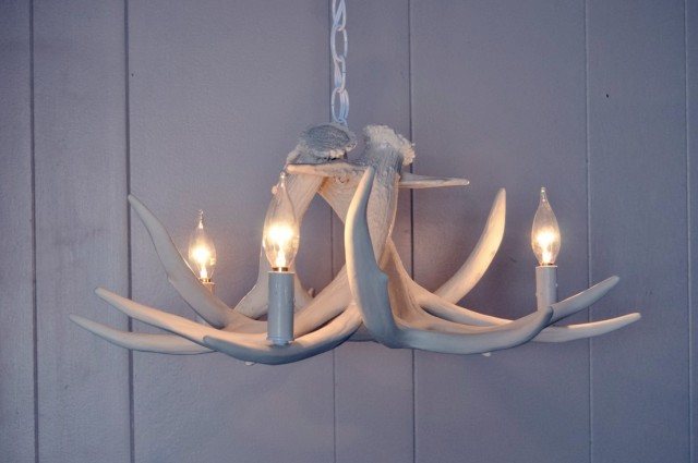 Faux White Antler Chandelier Faux White Antler Chandelier