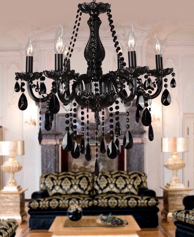 Flush Mount Black Crystal Chandelier Flush Mount Black Crystal Chandelier