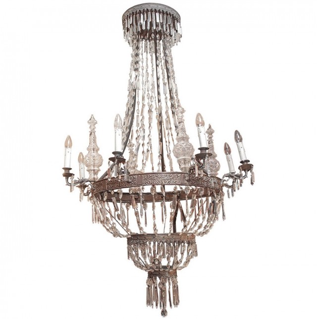French Empire Chainmail Chandelier French Empire Chainmail Chandelier