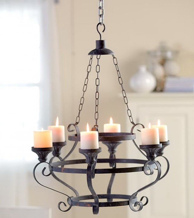 Iron Chandelier With Candles Iron Chandelier With Candles
