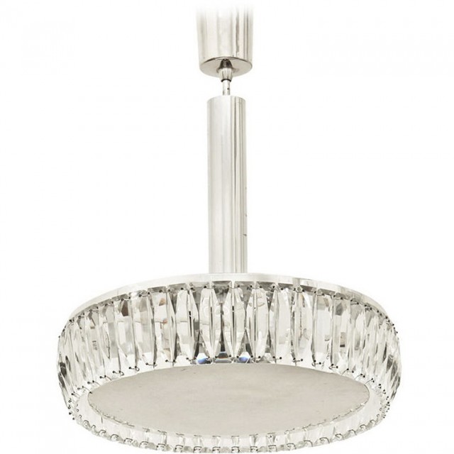 Large Drum Chandelier With Crystals Large Drum Chandelier With Crystals