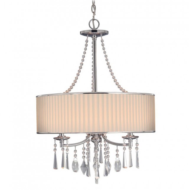 Large Drum Shade Chandelier With Crystals Large Drum Shade Chandelier With Crystals