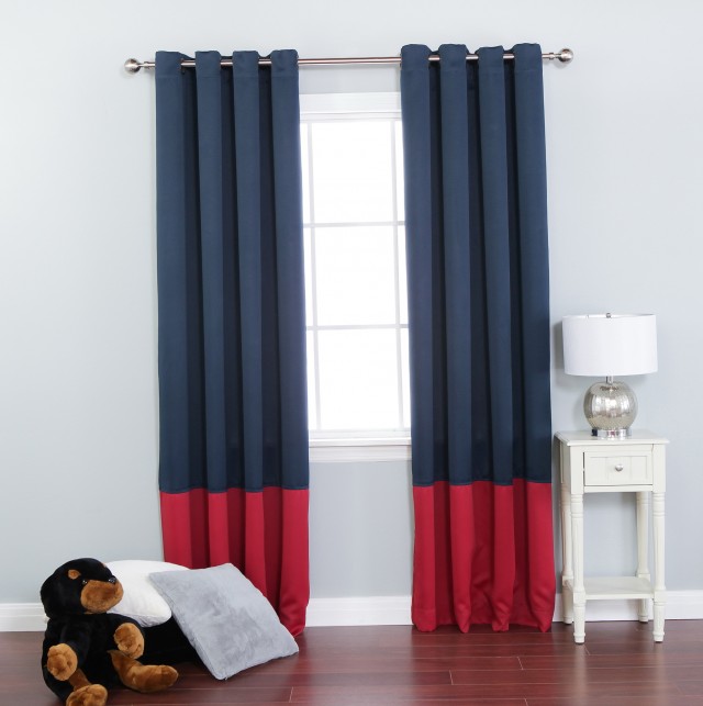 Navy Color Block Curtains Navy Color Block Curtains