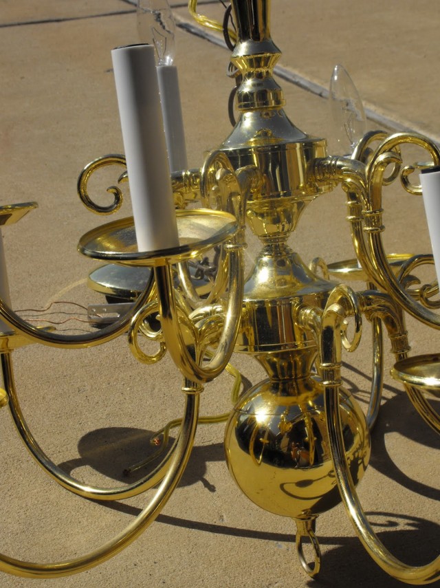 Old Brass Chandelier Makeover Old Brass Chandelier Makeover