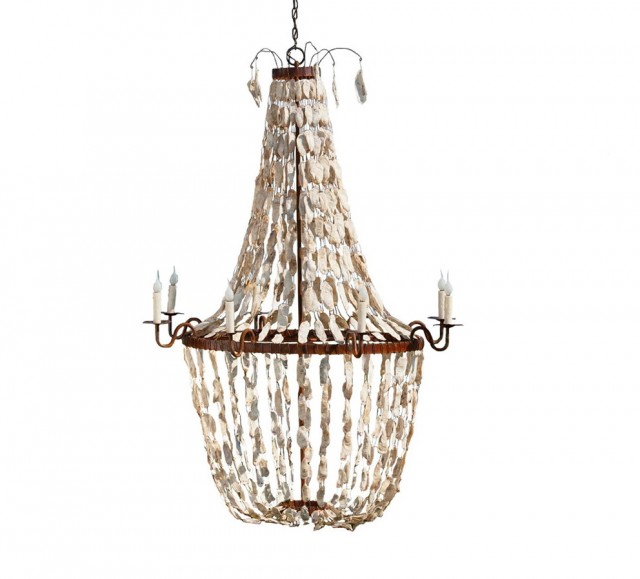 Oyster Shell Chandelier By Currey & Company Oyster Shell Chandelier By Currey & Company