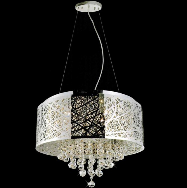 Pendant Chandelier With Drum Shade Pendant Chandelier With Drum Shade