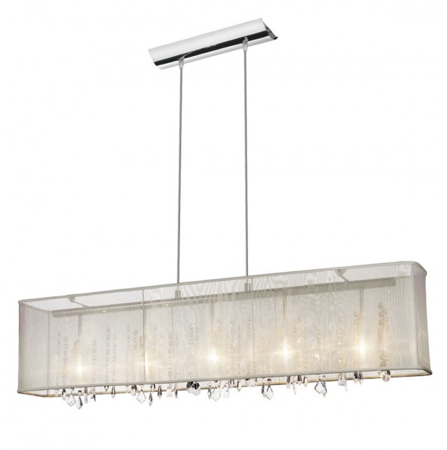 Rectangular Crystal Chandelier With Shade Rectangular Crystal Chandelier With Shade