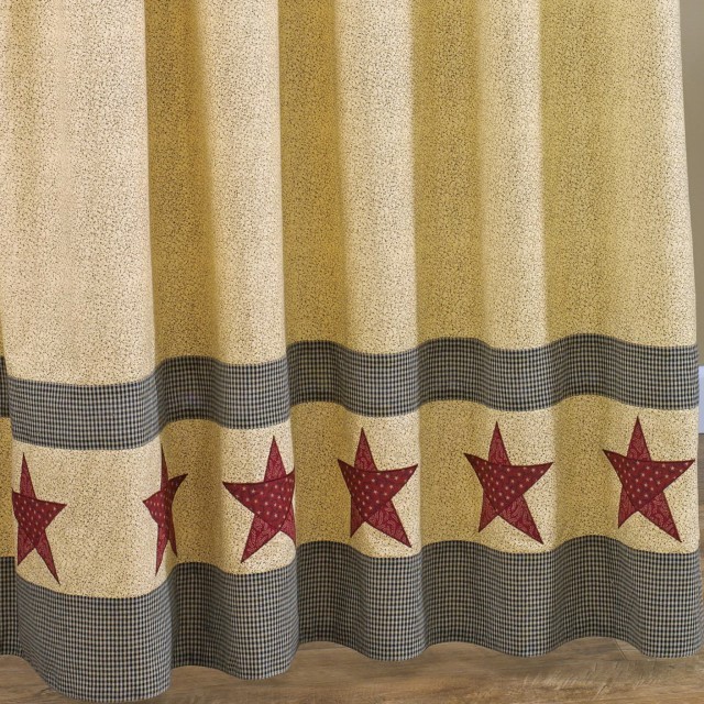 Rustic Star Shower Curtains Rustic Star Shower Curtains