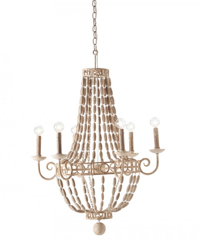 Small Wood Bead Chandelier Small Wood Bead Chandelier