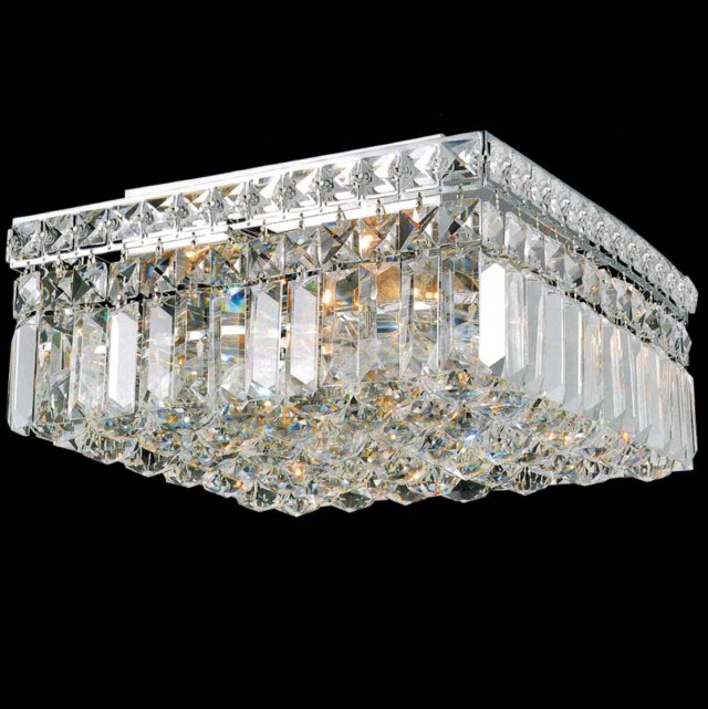 Square Flush Mount Crystal Chandelier Square Flush Mount Crystal Chandelier
