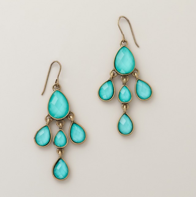 Turquoise And Gold Chandelier Earrings Turquoise And Gold Chandelier Earrings