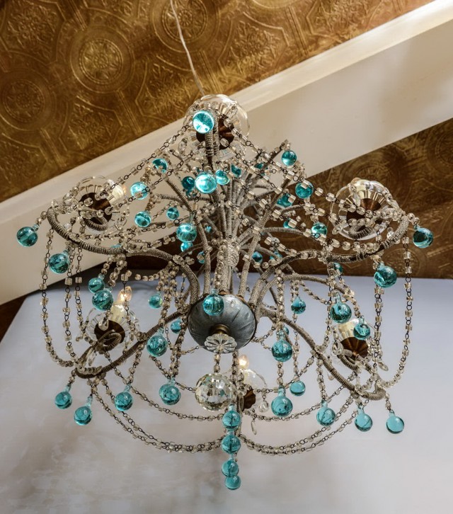 Turquoise Beaded Chandelier Light Fixture Turquoise Beaded Chandelier Light Fixture