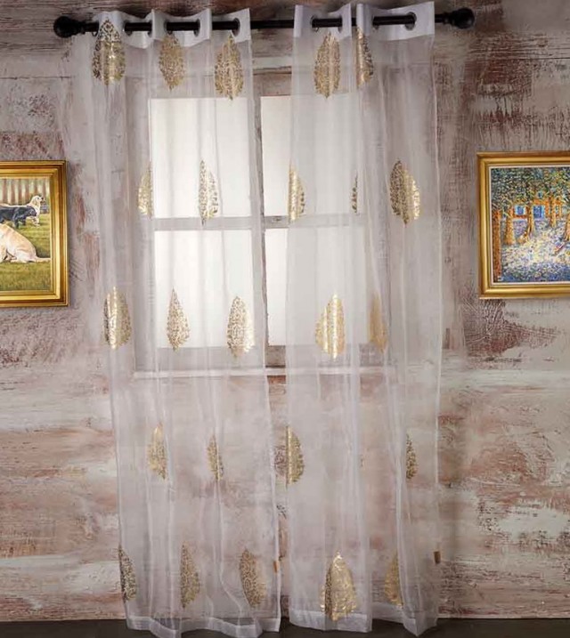 White Sheer Curtains With Gold White Sheer Curtains With Gold