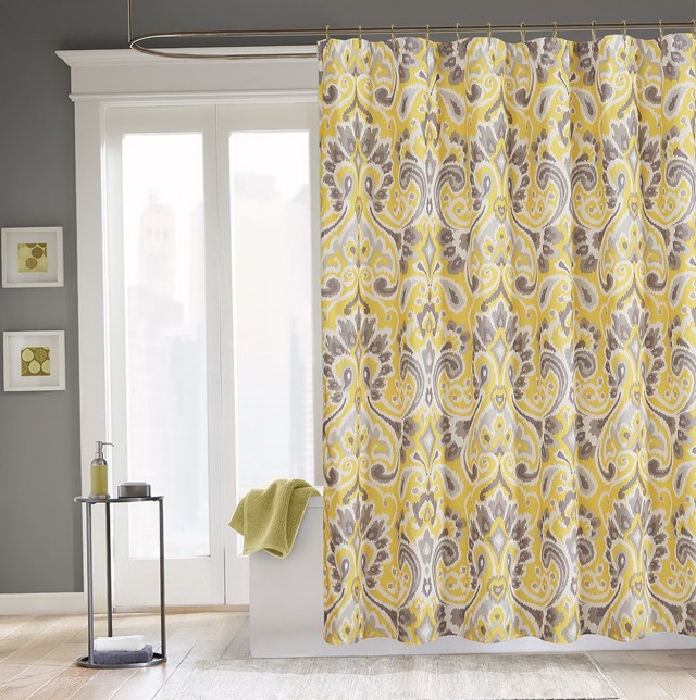 Yellow And Gray Shower Curtains Yellow And Gray Shower Curtains