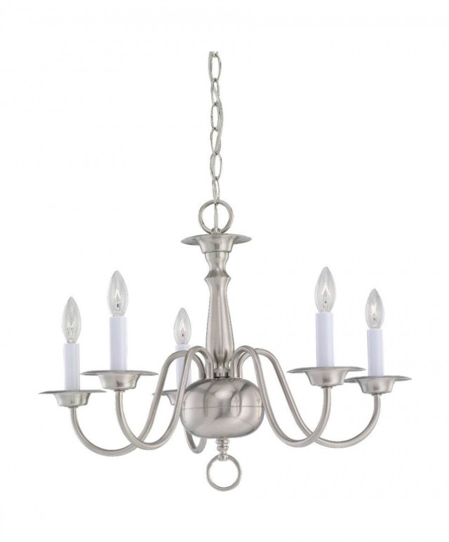 5 Light Brushed Nickel Chandelier 5 Light Brushed Nickel Chandelier