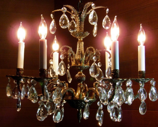 Antique Brass And Crystal Chandelier Antique Brass And Crystal Chandelier