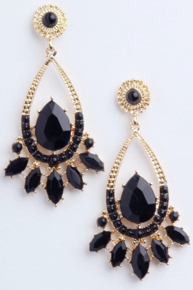 Black And Gold Chandelier Earrings Black And Gold Chandelier Earrings