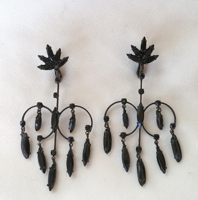 Black Rhinestone Chandelier Earrings Black Rhinestone Chandelier Earrings