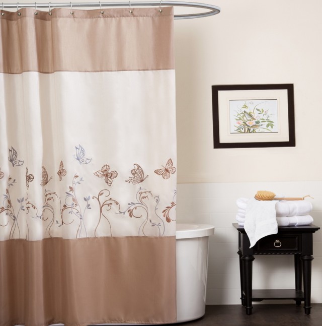 Brown And White Shower Curtains Brown And White Shower Curtains