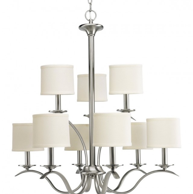 Brushed Nickel Chandelier With Shades Brushed Nickel Chandelier With Shades