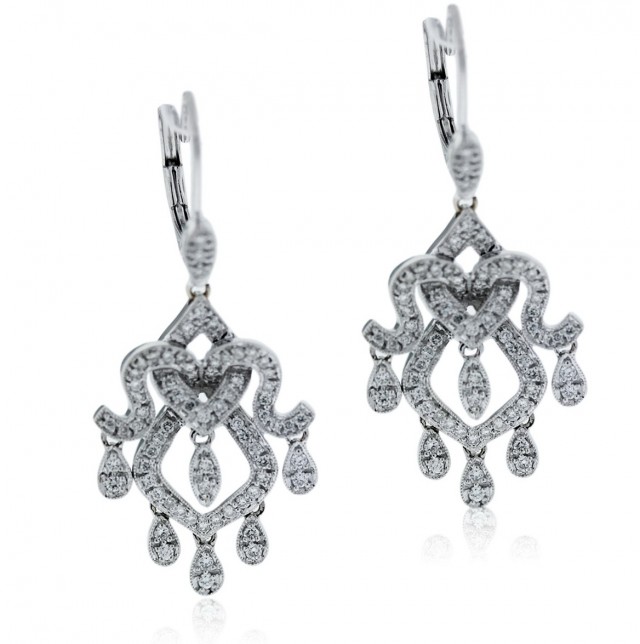 Chandelier Diamond Earrings White Gold Chandelier Diamond Earrings White Gold