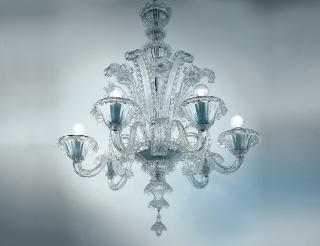 Clear Murano Glass Chandelier Clear Murano Glass Chandelier