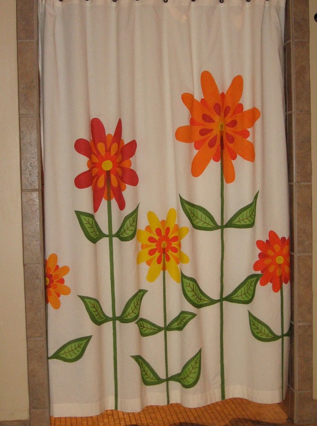 Colorful Flower Shower Curtains Colorful Flower Shower Curtains
