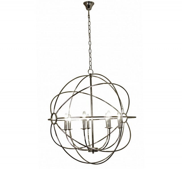 Foucault's Orb Chandelier Polished Nickel Foucault's Orb Chandelier Polished Nickel