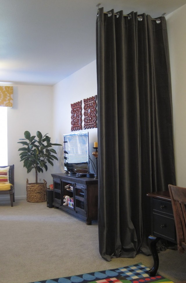 Hanging Curtains From Ceiling As Room Divider Hanging Curtains From Ceiling As Room Divider