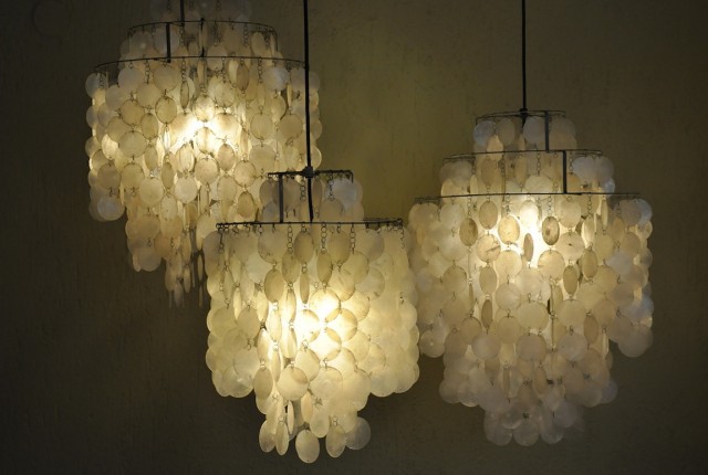 Large Capiz Shell Chandelier Large Capiz Shell Chandelier