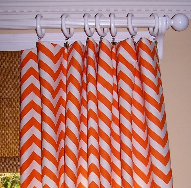 Orange Chevron Curtain Panels Orange Chevron Curtain Panels