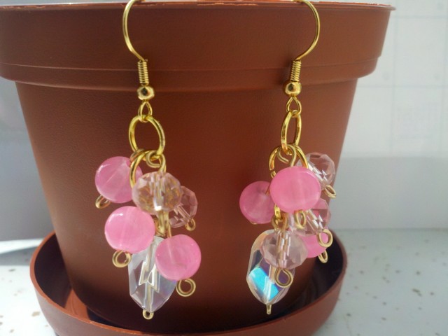 Pink Crystal Chandelier Earrings Pink Crystal Chandelier Earrings