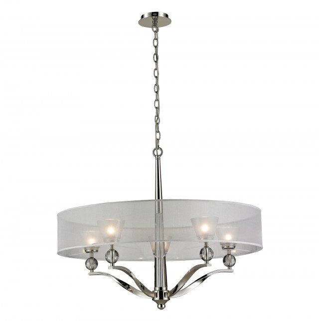 Polished Nickel Drum Chandelier Polished Nickel Drum Chandelier