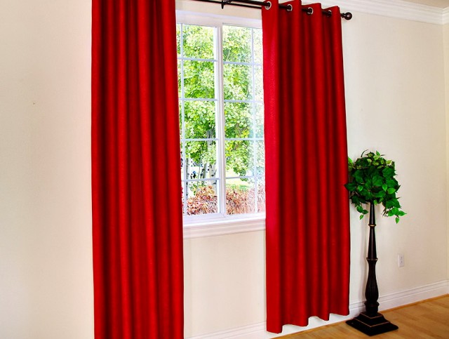 Red Grommet Curtain Panels Red Grommet Curtain Panels