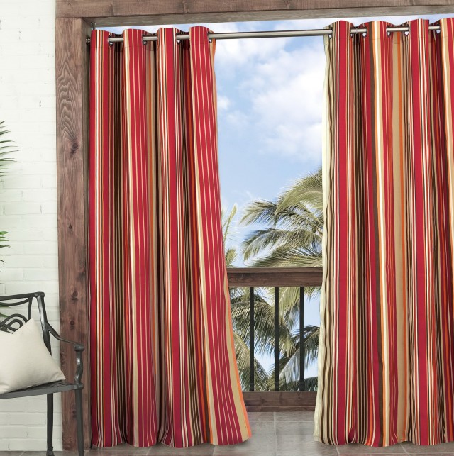 Red Stripe Curtain Panels Red Stripe Curtain Panels