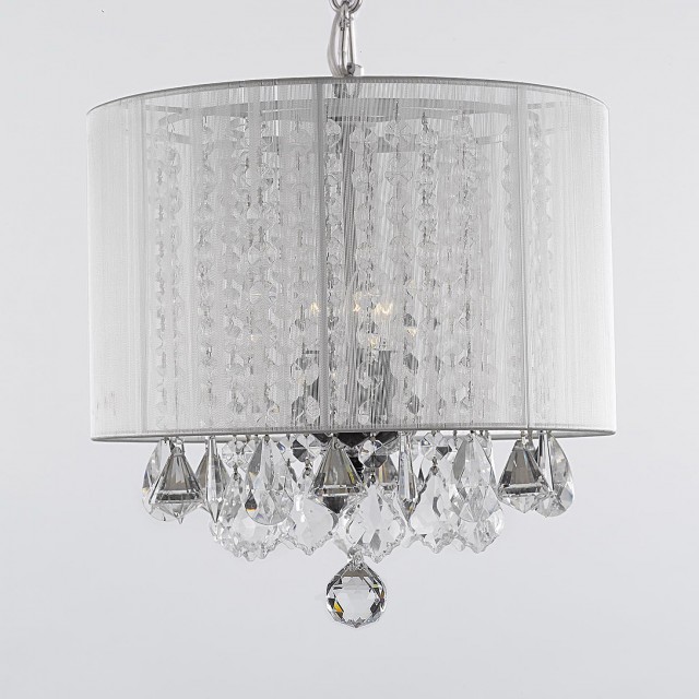White Chandelier With Shades White Chandelier With Shades