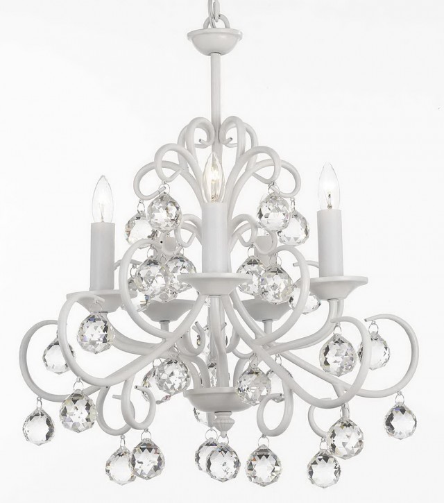 White Wrought Iron Crystal Chandelier White Wrought Iron Crystal Chandelier