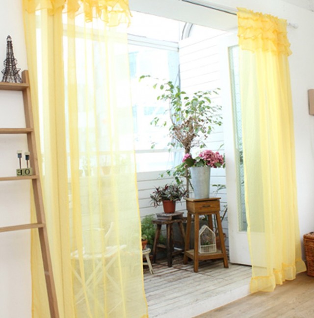 Yellow Ruffle Curtain Panels Yellow Ruffle Curtain Panels