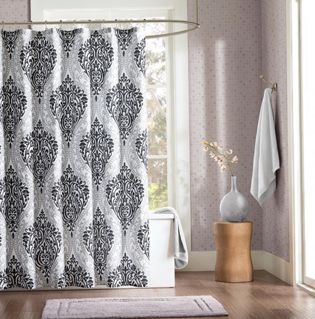 Black And Grey Shower Curtains Black And Grey Shower Curtains