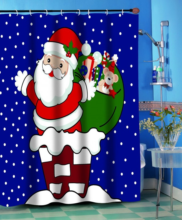 Fabric Christmas Shower Curtain Fabric Christmas Shower Curtain