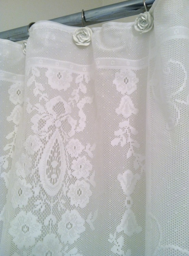 Lace Shower Curtain Fabric Lace Shower Curtain Fabric