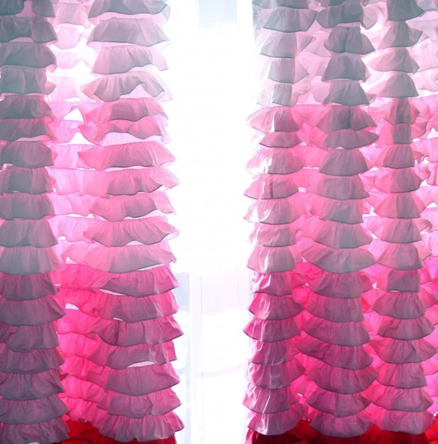 Pink Ruffle Curtain Panels Pink Ruffle Curtain Panels