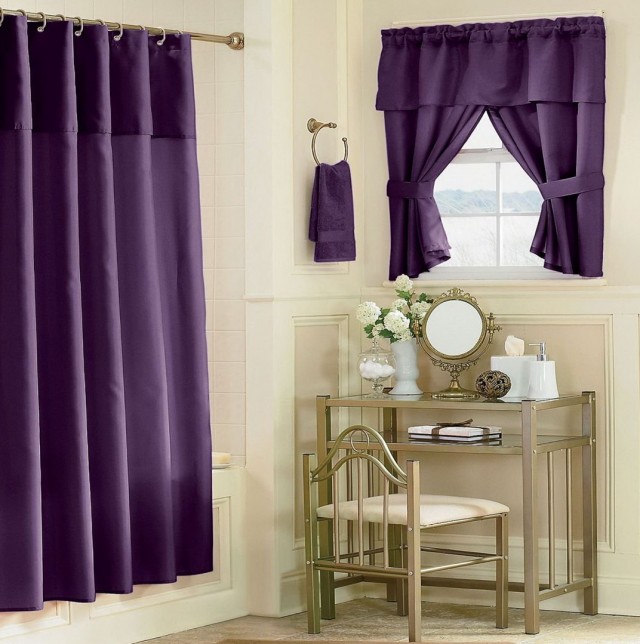 Purple Bathroom Window Curtains Purple Bathroom Window Curtains