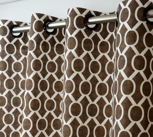 Brown And White Geometric Curtains Brown And White Geometric Curtains