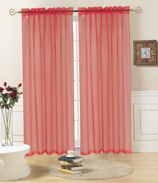 Sheer Red Window Curtains Sheer Red Window Curtains