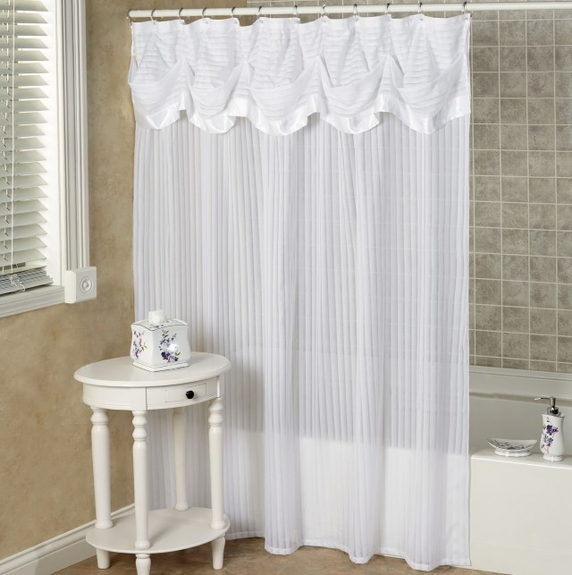 Shower Curtain With Valance Attached Shower Curtain With Valance Attached